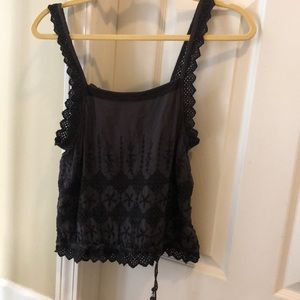 American Eagle Outfitters black embroidered top